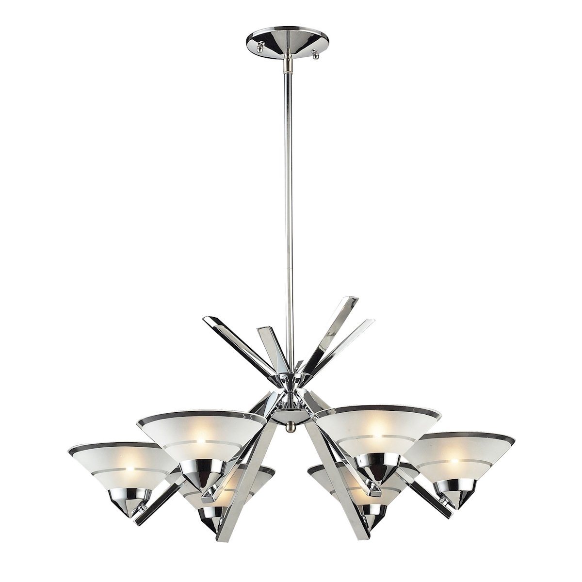 Refraction 6 Light Chandelier In Polished Chrome Ceiling Elk Lighting 