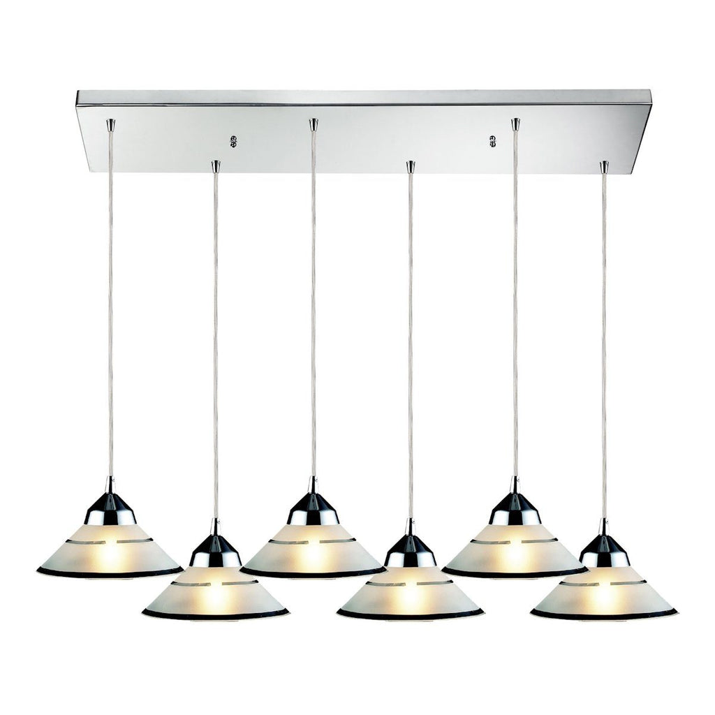 Refraction 6 Light Pendant In Polished Chrome Ceiling Elk Lighting 