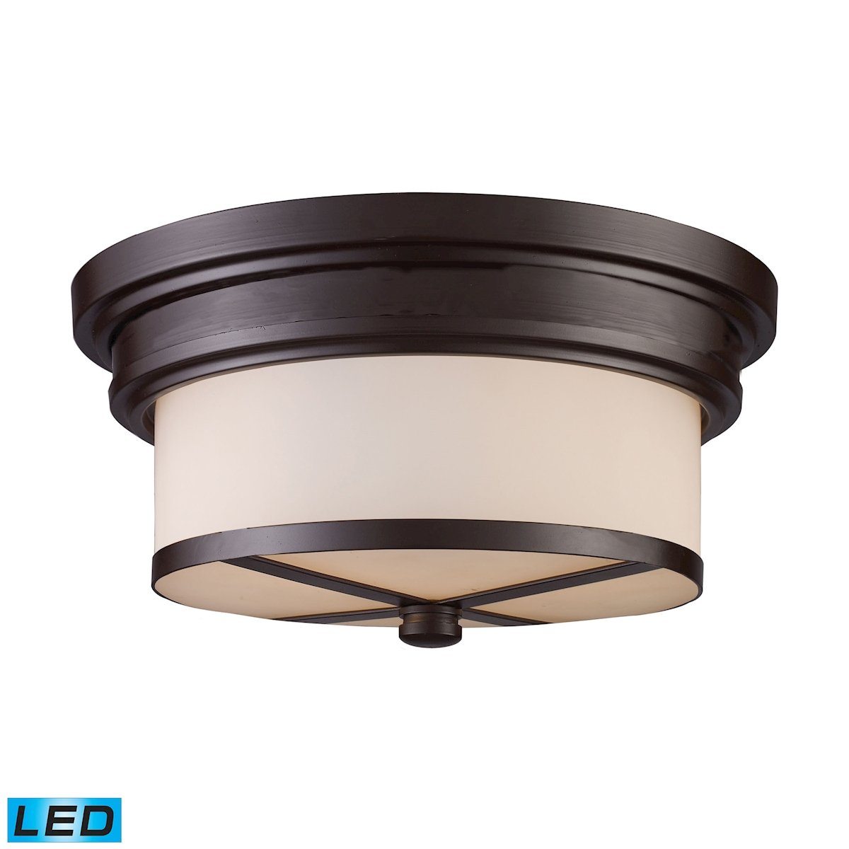 Flushmounts 2 Light LED Flushmount In Oiled Bronze Flush Mount Elk Lighting 