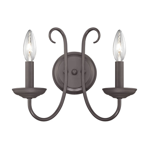 Williamsport 2-Light Wall Sconce in Oil Rubbed Bronze Wall Thomas Lighting 