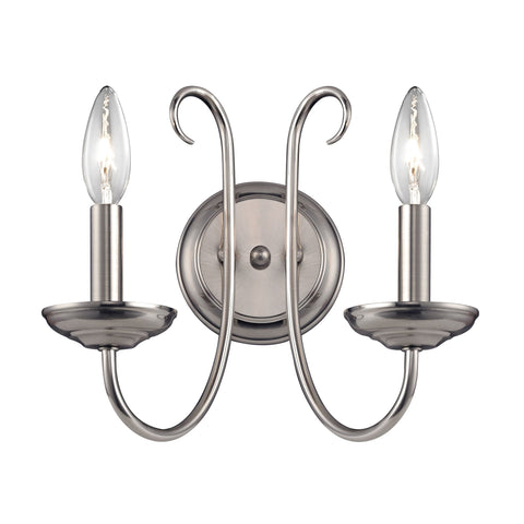 Williamsport 2-Light Wall Sconce in Brushed Nickel Wall Thomas Lighting 