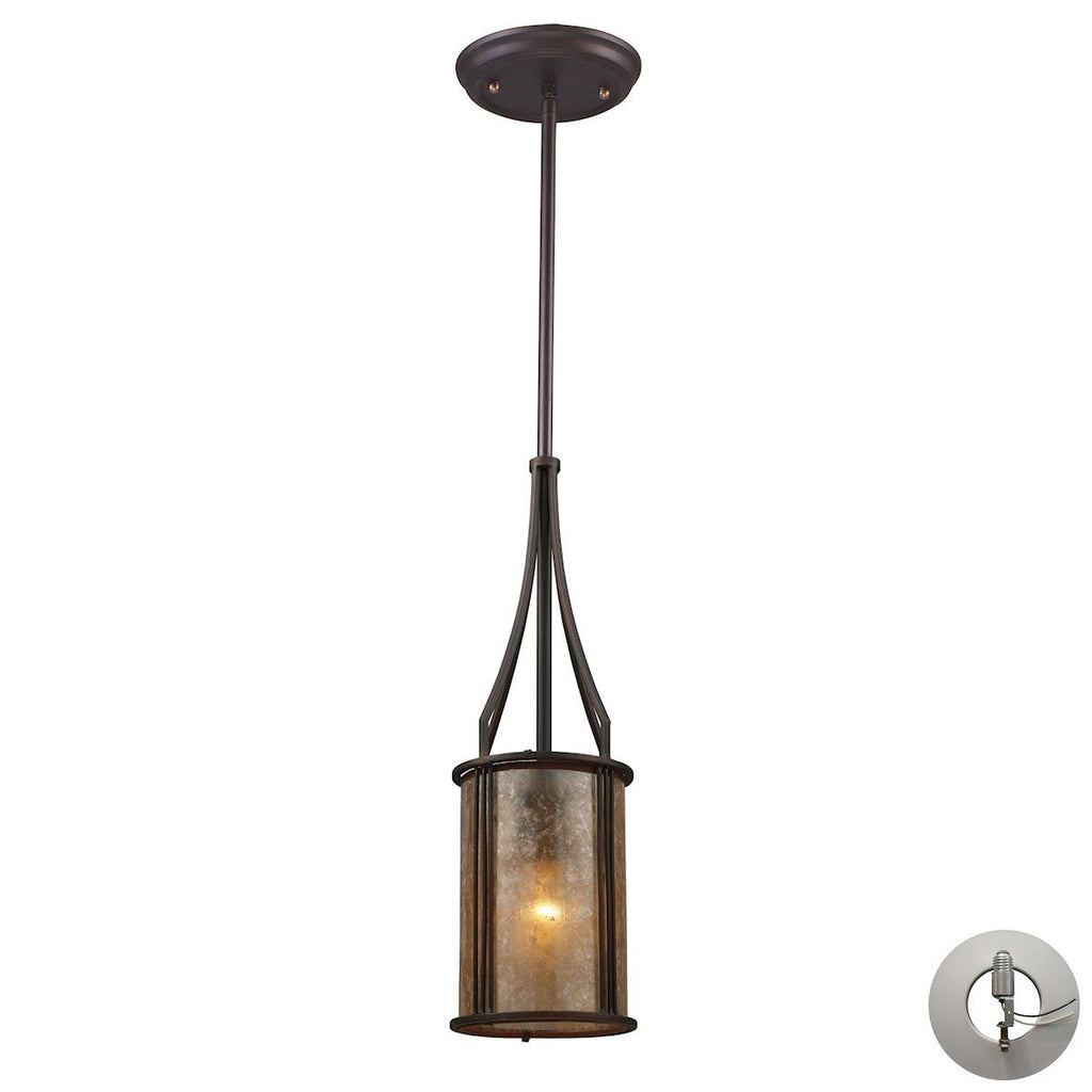 Barringer Pendant And Tan Mica With Adapter Kit Ceiling Elk Lighting 