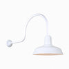 14" Gooseneck Light Warehouse Shade, QSNHL-C Arm (Choose Finish and Accessory Options) Outdoor Hi-Lite White (none) 
