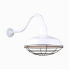 16" Gooseneck Light Warehouse Shade, QSNHL-A Arm (Choose Finish and Accessory Options) Outdoor Hi-Lite White Wire Guard 