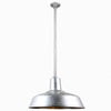 Warehouse 18"w Ceiling Light with 36" Stem (Choose Finish and Accessories) Ceiling Hi-Lite Galvanized (None) 