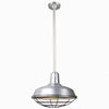 Warehouse 18"w Ceiling Light with 36" Stem (Choose Finish and Accessories) Ceiling Hi-Lite Galvanized Wire Guard 