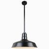 Warehouse 18"w Ceiling Light with 36" Stem (Choose Finish and Accessories) Ceiling Hi-Lite Black Swivel Canopy for sloped ceilings 