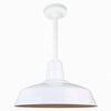 Warehouse 18"w Ceiling Light with 12" Stem (Choose Finish and Accessories) Ceiling Hi-Lite White Swivel Canopy for sloped ceilings 