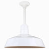 Warehouse 18"w Ceiling Light with 12" Stem (Choose Finish and Accessories) Ceiling Hi-Lite White (None) 