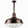 Warehouse 18"w Ceiling Light with 12" Stem (Choose Finish and Accessories) Ceiling Hi-Lite Oil Rubbed Bronze Wire Guard 