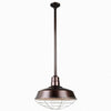 Warehouse 18"w Ceiling Light with 36" Stem (Choose Finish and Accessories) Ceiling Hi-Lite Oil Rubbed Bronze Wire Guard 