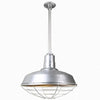 Warehouse 18"w Ceiling Light with 36" Stem (Choose Finish and Accessories) Ceiling Hi-Lite 