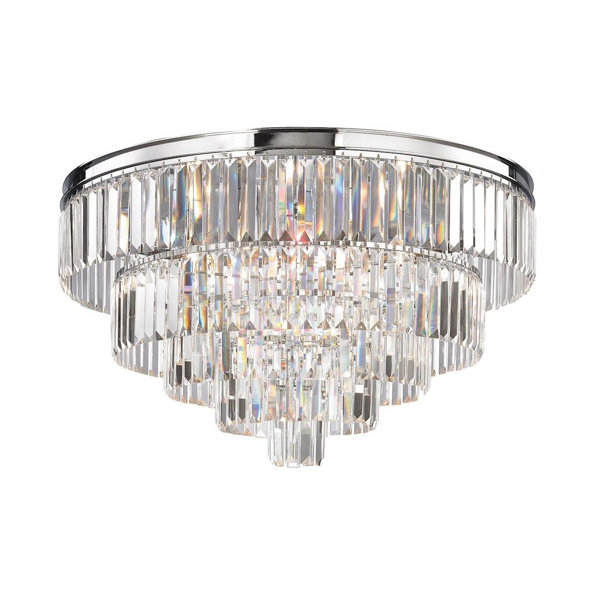 Palacial 6 Light Chandelier In Polished Chrome Ceiling Elk Lighting 