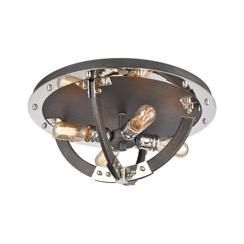 Riveted Plate 19"w Flush Mount Ceiling Elk Lighting Default Value 