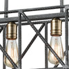 Crossbar 6 Billiard/Island Silverdust Iron/Satin Brass Ceiling Elk Lighting 