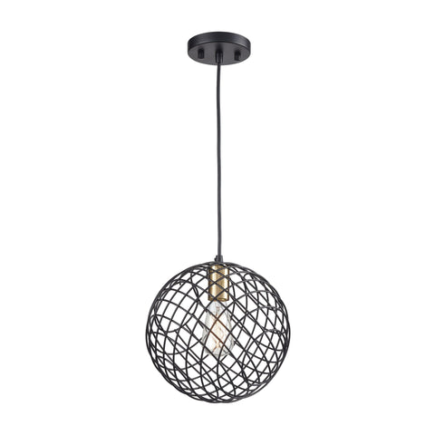 Yardley 10" Black Sphere Cage Mini Pendant Ceiling Elk Lighting Default Value 