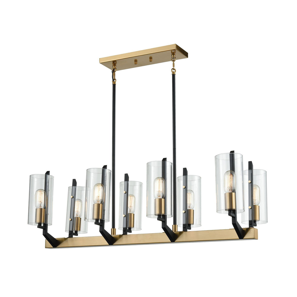 Blakeslee 8 Billiard/Island Matte Black/Satin Brass Ceiling Elk Lighting 