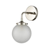 Boudreaux 1-Light Sconce in Polished Nickel with Frosted Wall Elk Lighting 