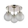 Boudreaux 3-Light Semi Flush Mount in Polished Nickel with Frosted Ceiling Elk Lighting 