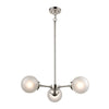 Boudreaux 3-Light Chandelier in Polished Nickel with Frosted Ceiling Elk Lighting 