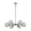 Boudreaux 6-Light Chandelier in Polished Nickel with Frosted Ceiling Elk Lighting 