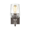 Dillon 1-Light Vanity Light in Vintage Rust with Clear Hammered Glass Wall Elk Lighting 