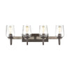 Dillon 4-Light Vanity Light in Vintage Rust with Clear Hammered Glass Wall Elk Lighting 