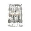 Chamelon 2-Light Sconce in Polished Chrome with Perforated Stainless and Clear Crystal Wall Elk Lighting 