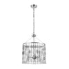Chamelon 3-Light Pendant in Polished Chrome with Perforated Stainless and Clear Crystal Ceiling Elk Lighting 