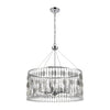 Chamelon 6-Light Pendant in Polished Chrome with Perforated Stainless and Clear Crystal Ceiling Elk Lighting 