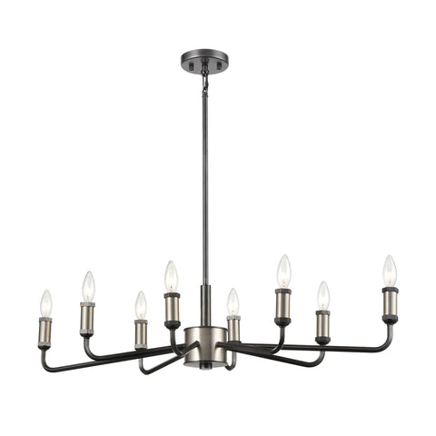 Cortlandt 8-Light Island Light in Gray Iron Ceiling Elk Lighting 