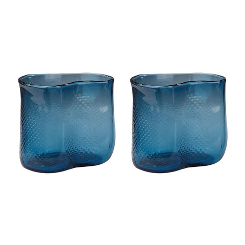 Fish Net Glass Vases In Navy - Set of 2 Accessories Dimond Home 