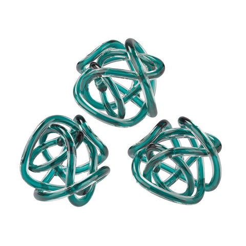 Aqua Glass Knots - Set of 3 Accessories Dimond Home 