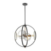 Oriah 4-Light Pendant in Matte Black with Mercury Glass Ceiling Elk Lighting 