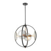 Oriah 4-Light Pendant in Matte Black with Mercury Glass Ceiling Elk Lighting 