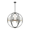 Oriah 6-Light Pendant in Matte Black with Mercury Glass Ceiling Elk Lighting 