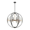 Oriah 6-Light Pendant in Matte Black with Mercury Glass Ceiling Elk Lighting 