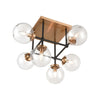 Boudreaux 6-Light Semi Flush Mount in Matte Black with Clear Glass Ceiling Elk Lighting 