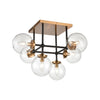 Boudreaux 6-Light Semi Flush Mount in Matte Black with Clear Glass Ceiling Elk Lighting 