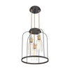 Sheena 3-Light Pendant in Silverdust Iron with Clear Glass Ceiling Elk Lighting 