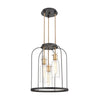Sheena 3-Light Pendant in Silverdust Iron with Clear Glass Ceiling Elk Lighting 