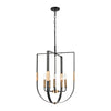 Heathrow 5-Light Chandelier in Matte Black and Satin Brass