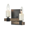 Stone Manor 2-Light Sconce in Aspen and Matte Black