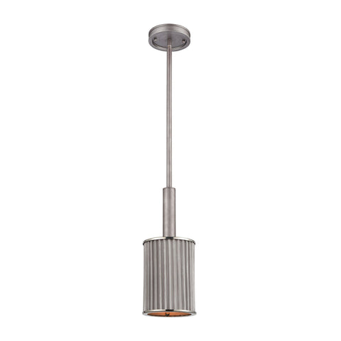 Corrugated Steel 6"w Mini Pendant Ceiling Elk Lighting Default Value 