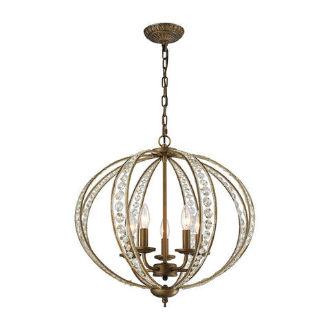 Elizabethan 5 Light Chandelier In Dark Bronze Ceiling Elk Lighting 