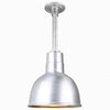 Warehouse 10"w Ceiling Light with 12" Stem (Choose Finish and Accessories) Ceiling Hi-Lite Galvanized (None) 