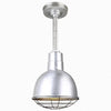 Warehouse 10"w Ceiling Light with 12" Stem (Choose Finish and Accessories) Ceiling Hi-Lite Galvanized Wire Guard and Swivel Canopy 