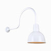 10" Gooseneck Light Deep Bowl Shade, QSNHL-C Arm (Choose Finish and Accessory Options) Outdoor Hi-Lite White (none) 