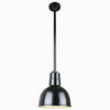 Warehouse 10"w Ceiling Light with 36" Stem (Choose Finish and Accessories) Ceiling Hi-Lite Black Swivel Canopy for sloped ceilings 