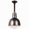 Warehouse 10"w Ceiling Light with 12" Stem (Choose Finish and Accessories) Ceiling Hi-Lite Oil Rubbed Bronze Wire Guard 